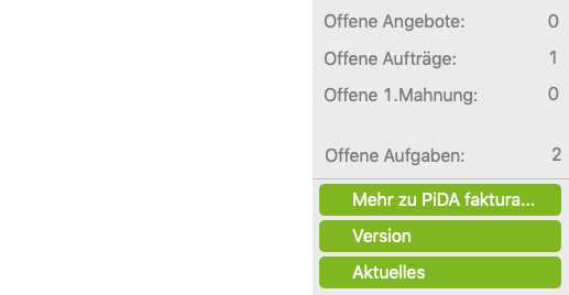 Aktuelle Infos direkt „in“ PiDA faktura
