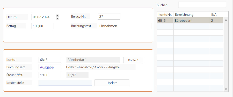 Automatische Datenübernahme